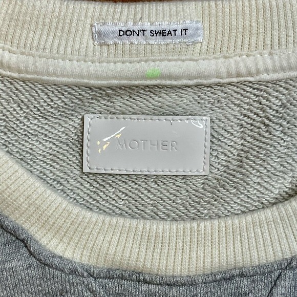 Mother The Square Adios Popover Sweatshirt Gray Ivory Size XS Retro 70’s Vibes - Picture 6 of 12